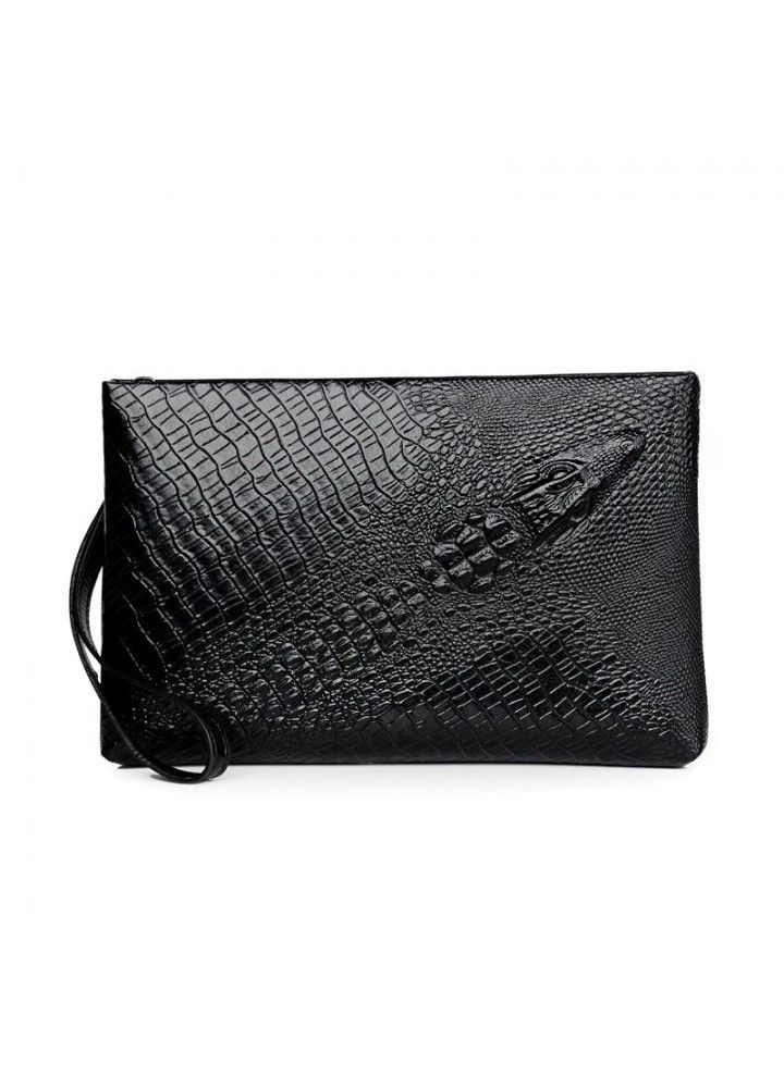 Crocodile soft leather handbag men's mobile phone bag Business Wallet long hand bag men's envelope bag youth social bag 