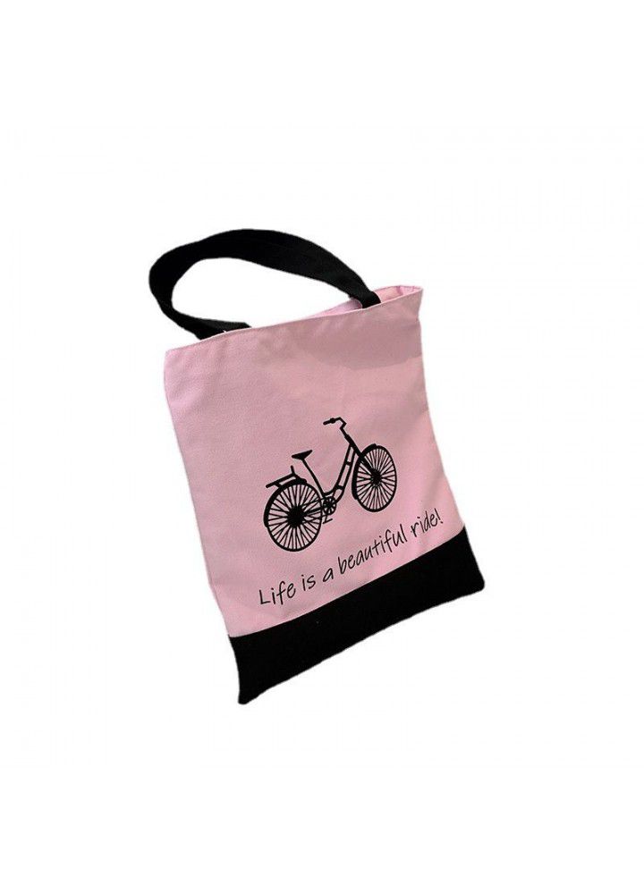 Individual creativity advertisement cotton bag supermarket shopping canvas bag student single shoulder canvas bag 