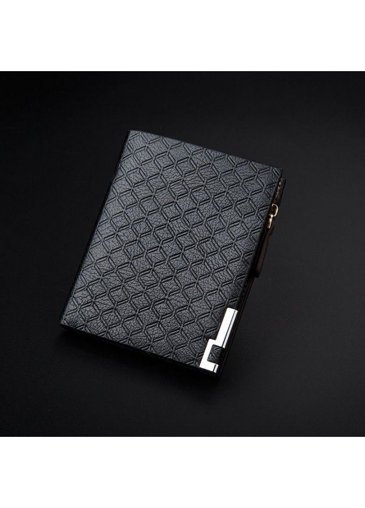 Men's printed business WALLET business leisure 30% zipper horizontal enterprise wallet European and American retro fashion wallet 