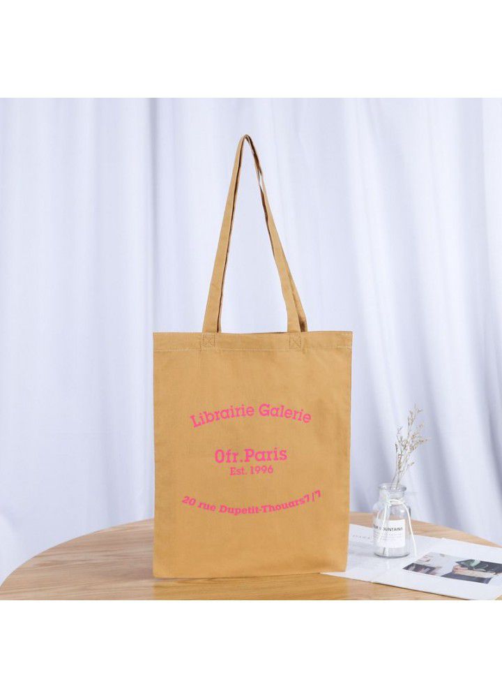 Single shoulder leisure shopping bag manufacturer direct sales Canvas Bag custom logo spot handbag advertising gift cotton bag 