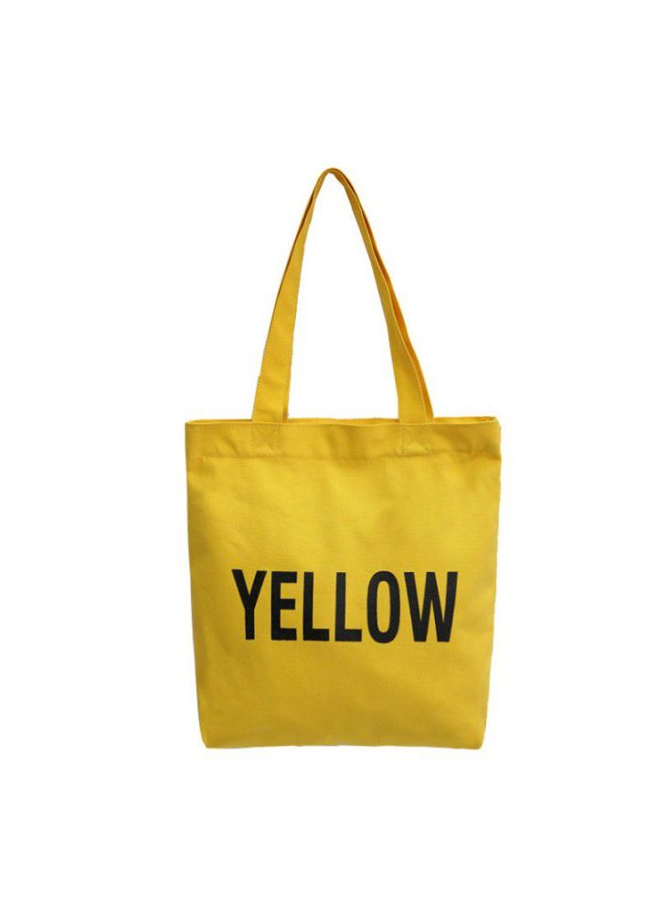 Manufacturers direct portable shopping single shoulder canvas bag customized Korean canvas bag 