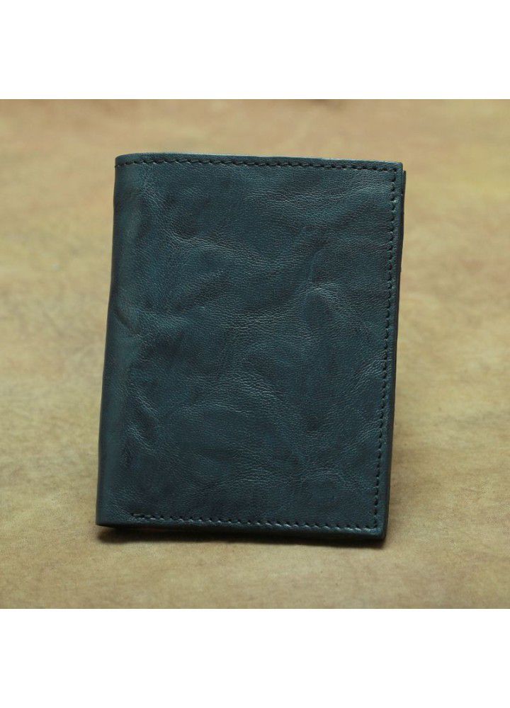 Hand made leather wallet simple Retro Old Leather Wallet vegetable tanned sheepskin men's and women's wallet 