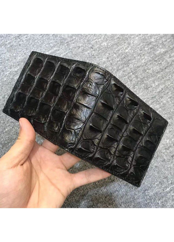New Thai alligator skin wallet men's real alligator back bone leather wallet leisure fashion trend short wallet clip 