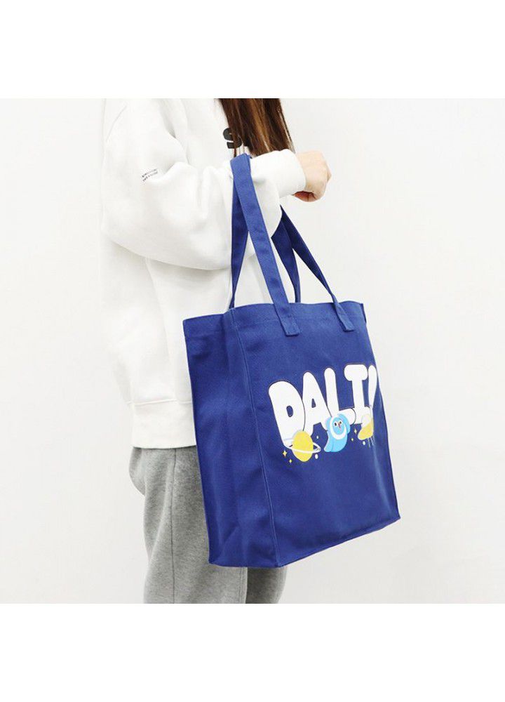 Canvas bag customized shopping bag publicity cotton bag customized portable printing canvas bag blank creative bundle mouth 