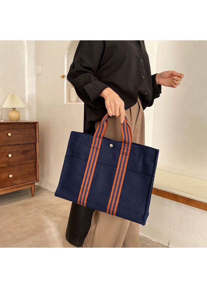 Manufacturers wholesale customized portable canvas shopping bags portable canvas bags large capacity women's storage bags 