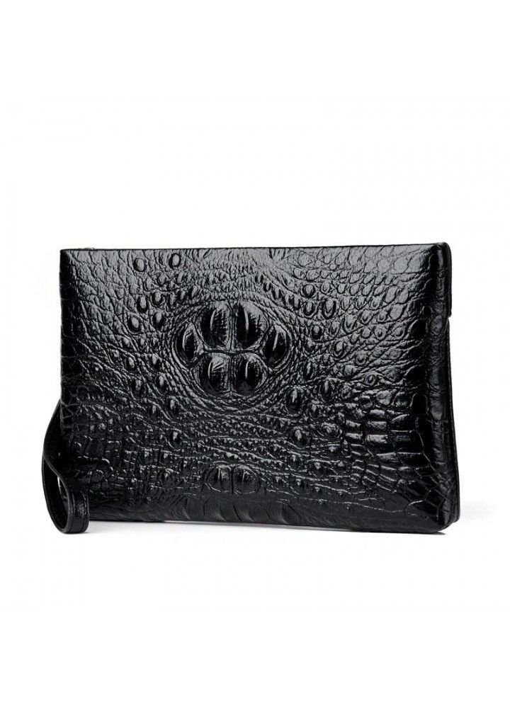 Crocodile soft leather handbag men's mobile phone bag Business Wallet long hand bag men's envelope bag youth social bag 