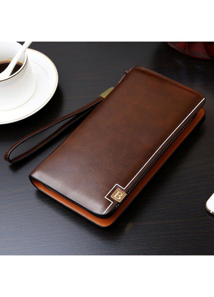 Cross border new Korean wallet men's single zipper handbag multi-functional men's bag mobile phone bag spot manufacturers wholesale 