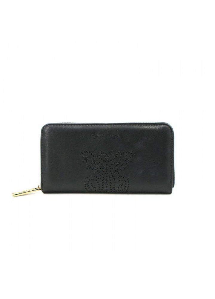Manufacturer womenbag process and customize multifunctional wallet fashion medium and long zipper hollow bag ODM wholesale 