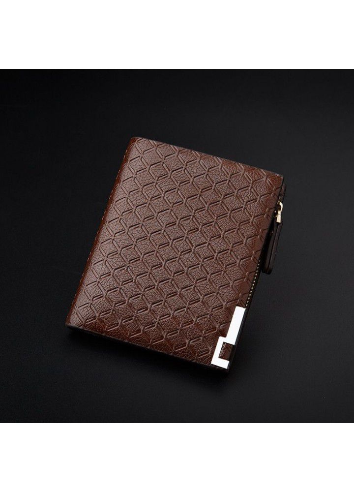 Men's printed business WALLET business leisure 30% zipper horizontal enterprise wallet European and American retro fashion wallet 
