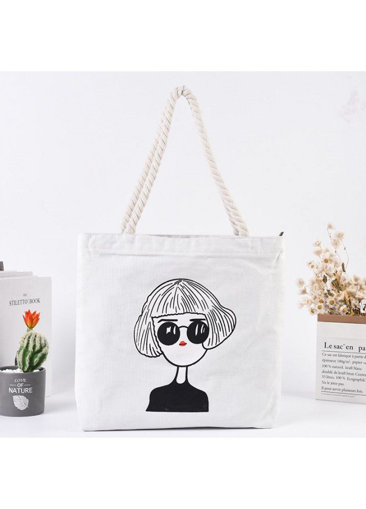 Canvas bag customized advertising hand bag printed logo pattern customized cotton shopping blank shoulder bag customized 