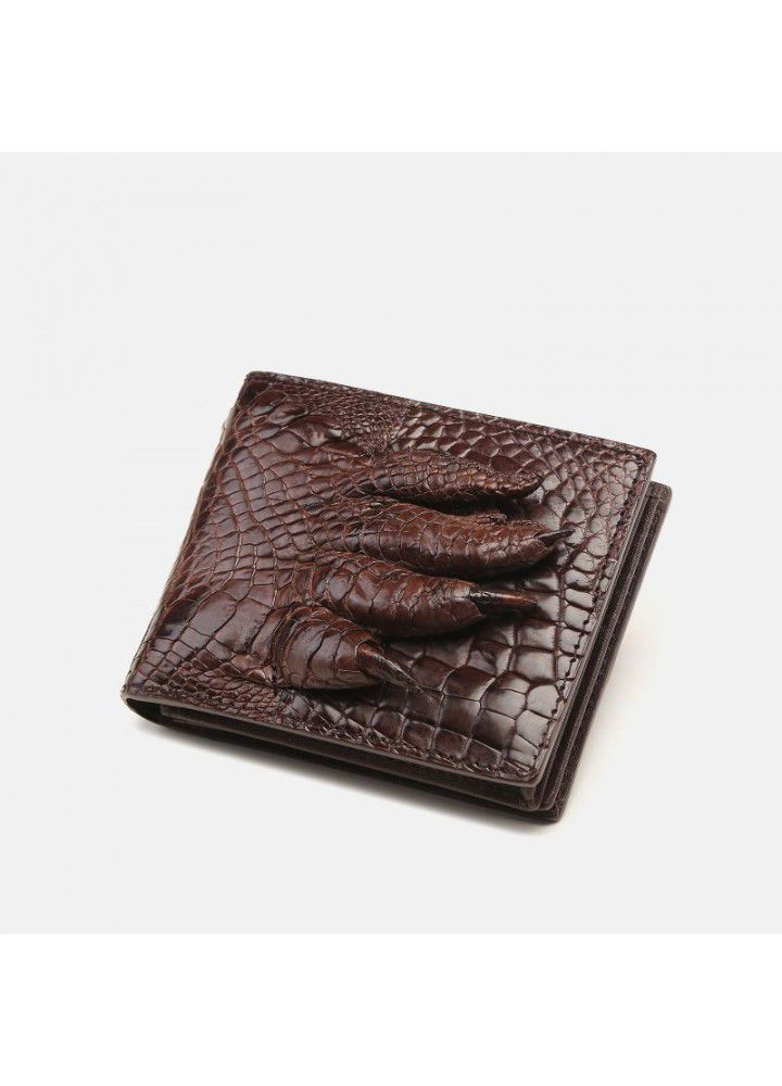 Crocodile claw men's wallet short leather  new luxury brand wallet men's horizontal two fold Wallet 