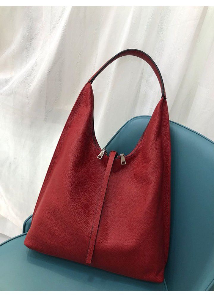 Cross border head leather women's bag  new versatile shoulder bag leather fashion messenger bag European and American bag 5563 