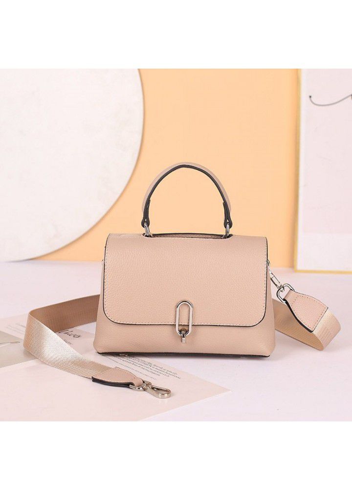 Korean fashion leather women's bag  new net Red Cross shoulder bag head layer cow leather portable small square bag 6136 