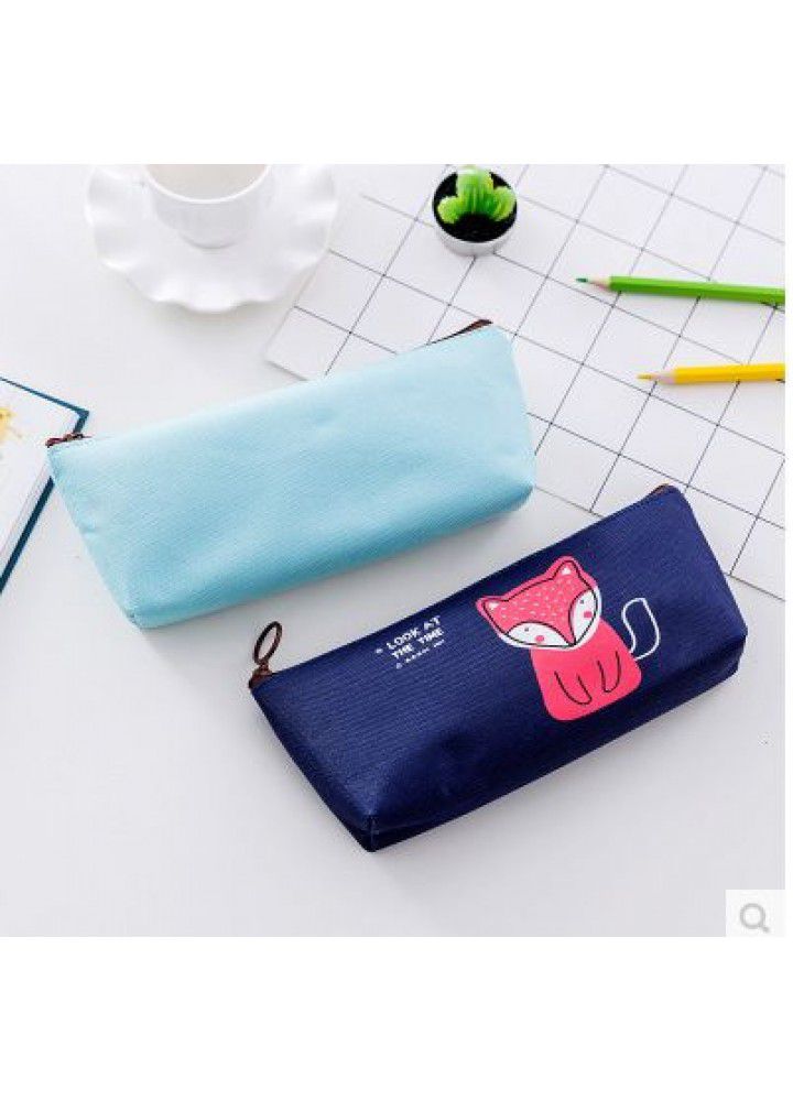 Korean simple creative good morning party pencil bag boys and girls stationery bag students Pencil Bag Canvas stationery box 