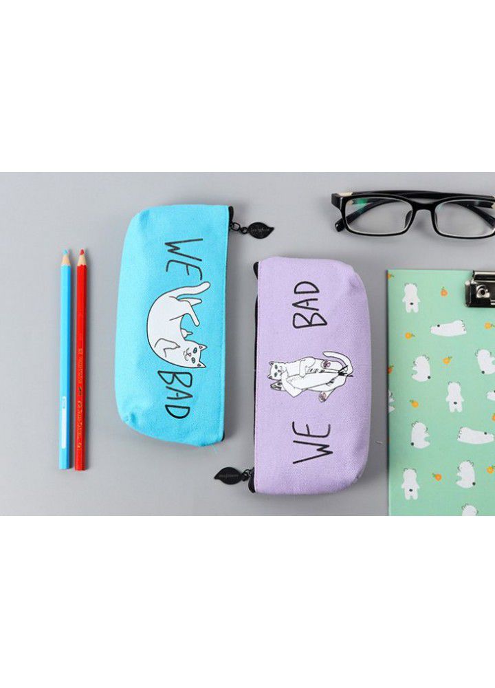 Korea stationery wholesale - cat Lianmeng pen bag cute animal design stationery bag cat pen bag 