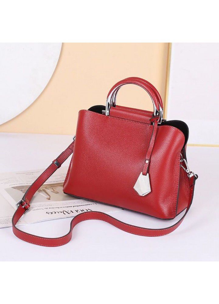Commuting top leather handbag  new atmospheric leather women's bag fashion versatile Messenger Shoulder Bag 8108 
