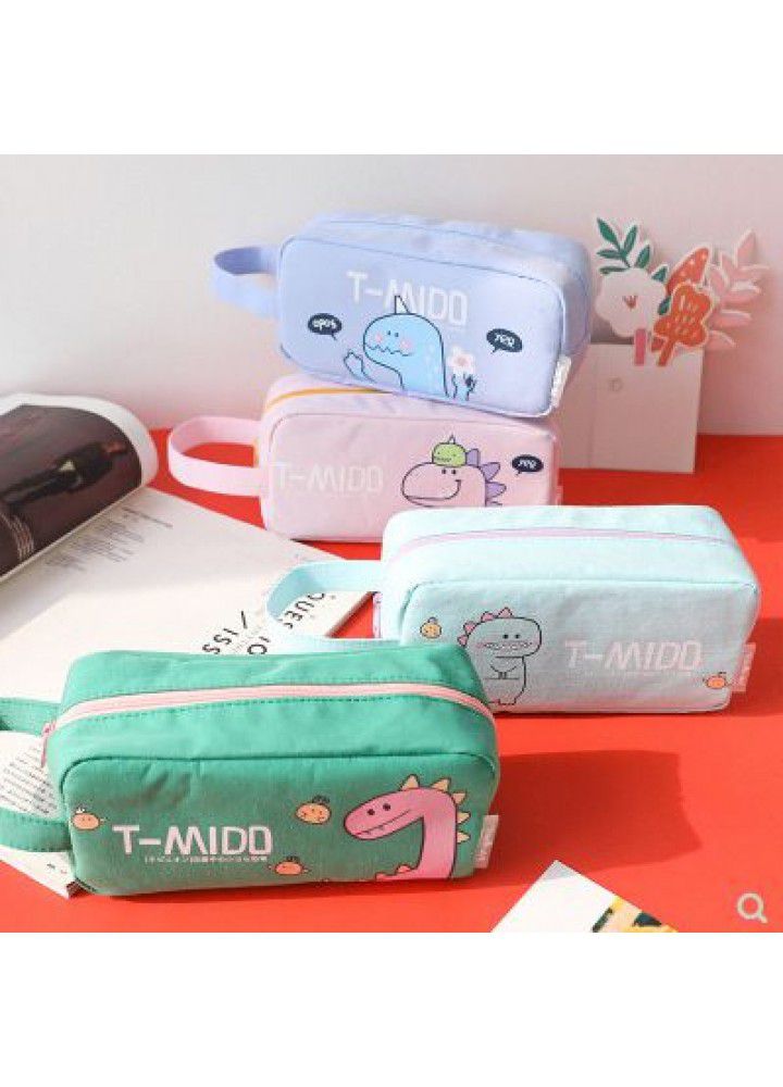 Korean simple pencil bag student stationery storage large capacity small fresh stationery box cute cartoon stationery bag for men and women 