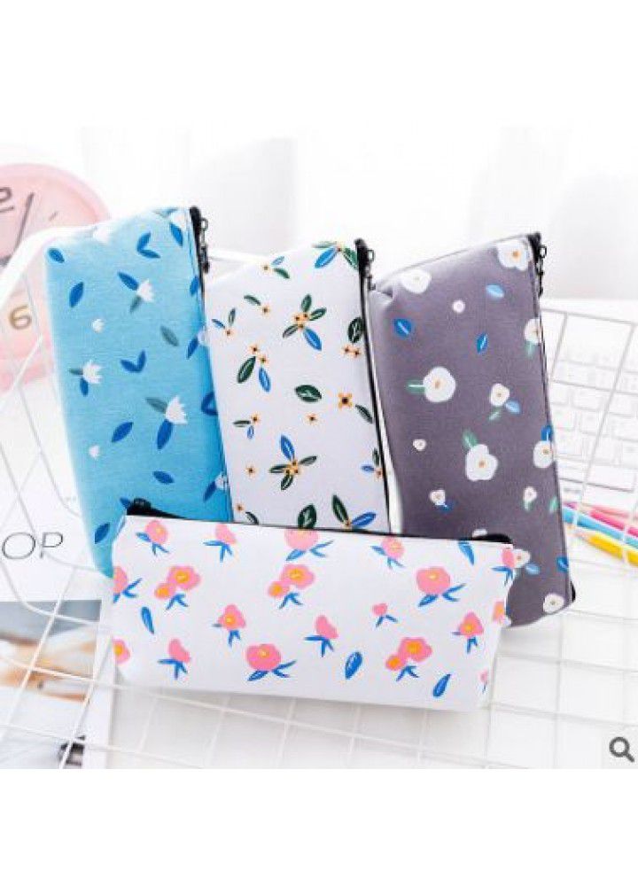 Korean stationery simple large capacity pencil case stationery bag student supplies girls small fresh lovely canvas pencil bag 