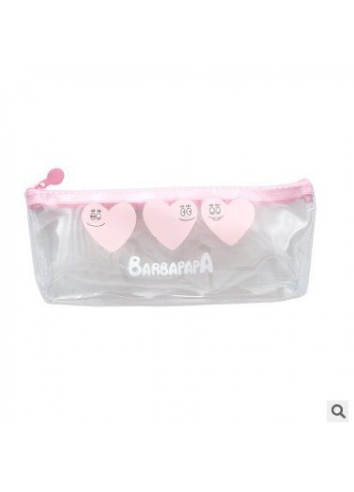 Stationery cute girl is a large capacity pencil bag Baba family transparent pencil bag stationery bag pencil bag 