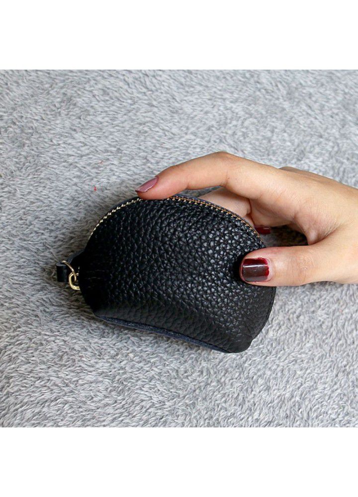  new simple retro Mini zero wallet cowhide wallet women's leather dumpling zipper Coin Bag Fashion 