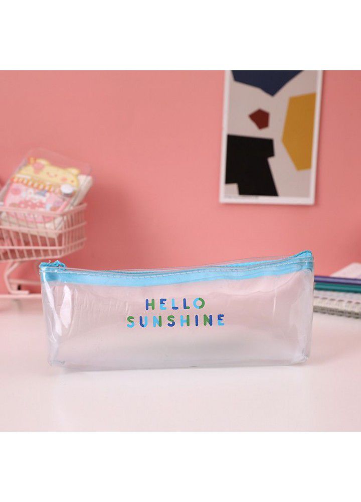 Cute cartoon PVC pencil case simple and creative Japanese stationery bag girl pupil pencil case boy 