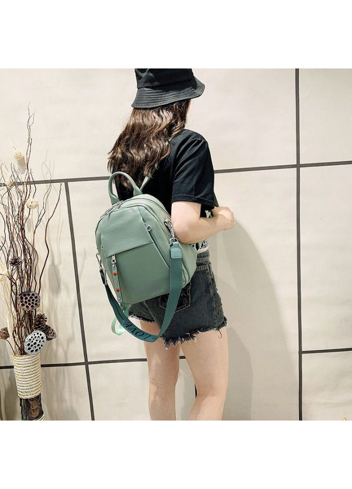 Leather Double Shoulder Bag  new natural fall women's soft leather backpack trend leather single shoulder women's bag 0016 