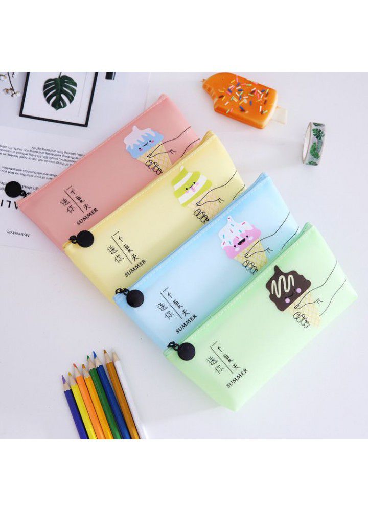 Korea creative stationery ice cream jelly pencil case pectin waterproof triangle pencil case for junior high school students 