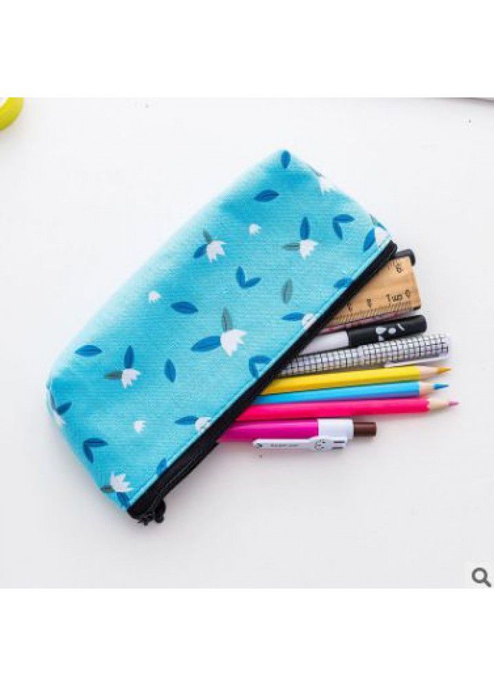 Korean stationery simple large capacity pencil case stationery bag student supplies girls small fresh lovely canvas pencil bag 