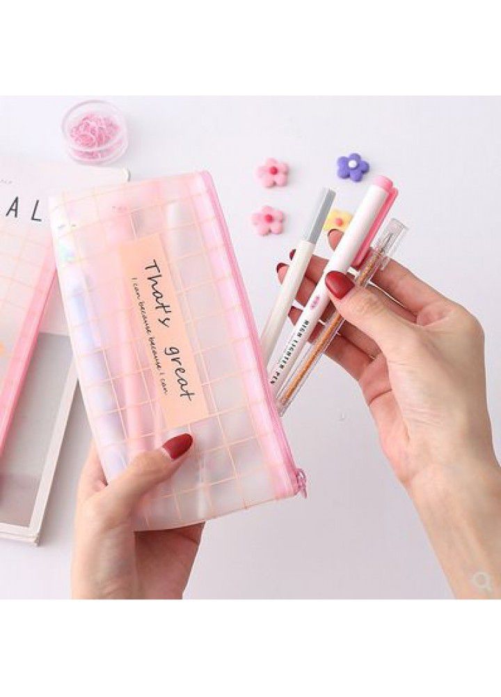 Creative simple pencil case girl cute stationery bag student stationery transparent large capacity storage box pencil case 