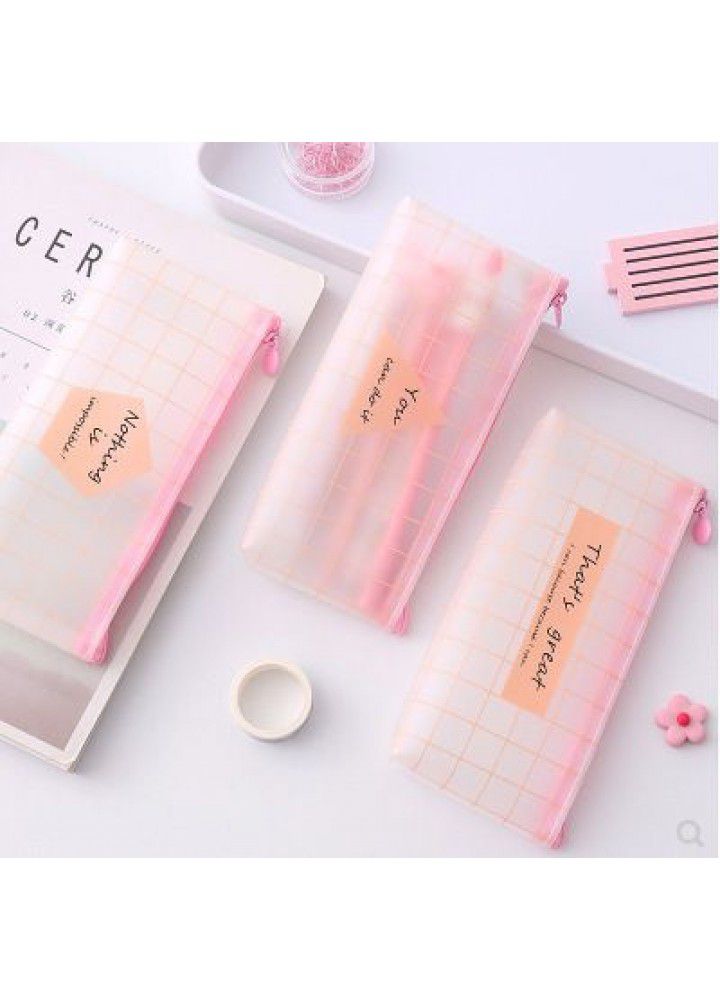 Creative simple pencil case girl cute stationery bag student stationery transparent large capacity storage box pencil case 