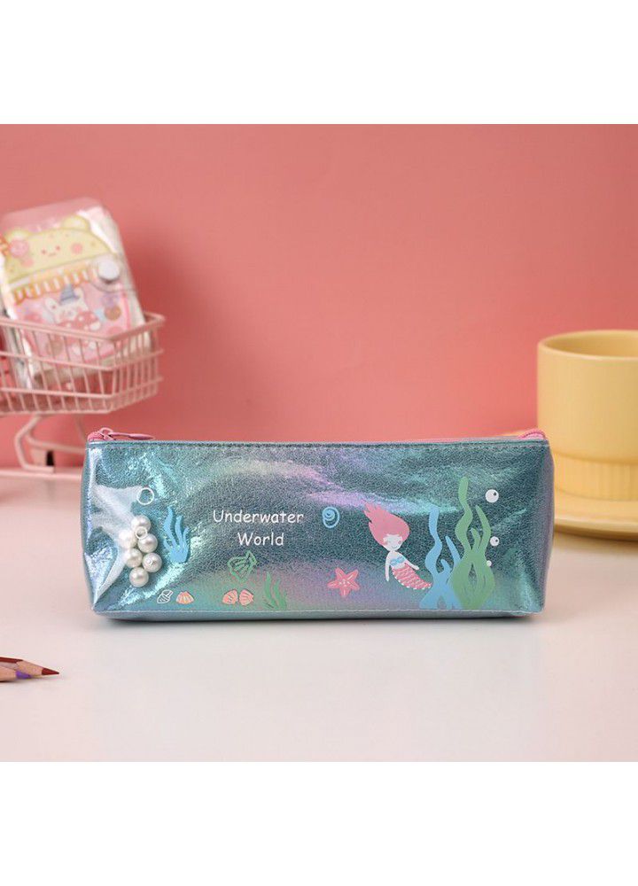 Hai's daughter large capacity pencil case simple Korean lovely girl dazzling pencil stationery case 