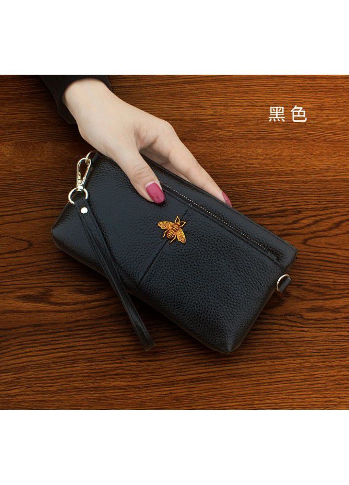  new hand bag women's head leather fashion zero wallet European and American simple mobile phone bag wallet 