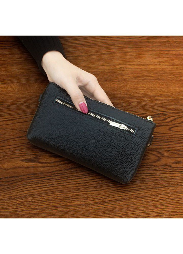  new hand bag women's head leather fashion zero wallet European and American simple mobile phone bag wallet 