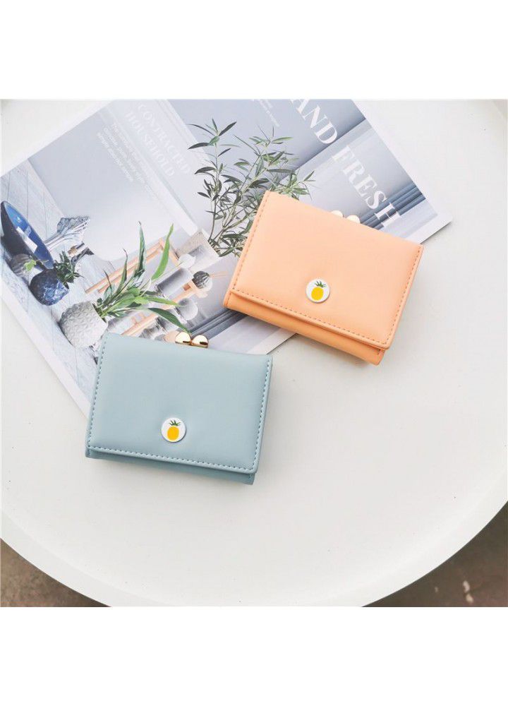  fashion small wallet women's short Korean cute little fresh fruit 30% off student lady wallet wallet 