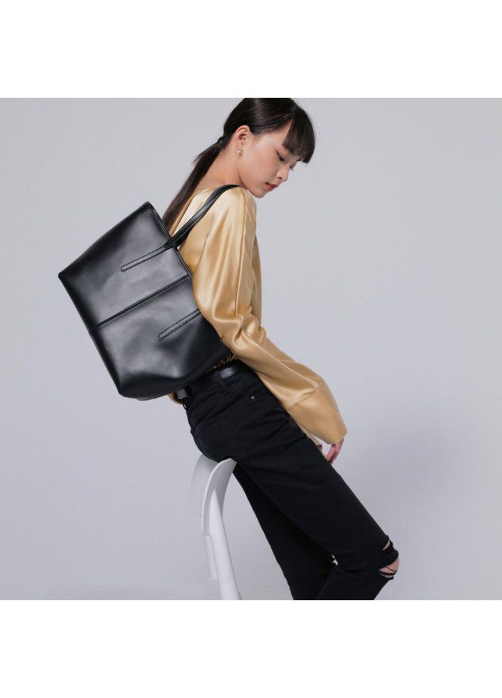 Leather bag female new mommy fashion trend large capacity Leather Shoulder Bag Tote Bag niche design bag 
