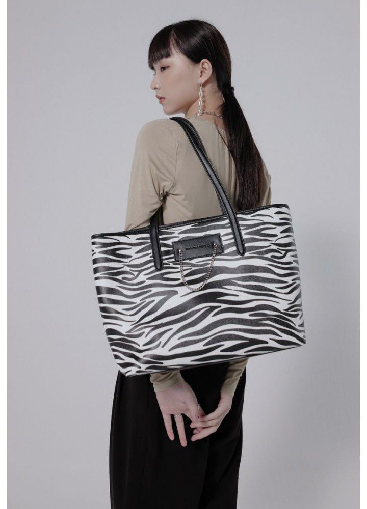 TP fashion tote bag large capacity shoulder bag commuter versatile zebra pattern messenger bag small original design bag 