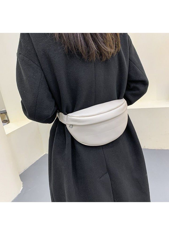 Fashion chest bag single shoulder bag  new autumn solid color waist bag Japanese and Korean women's street trend small bag 
