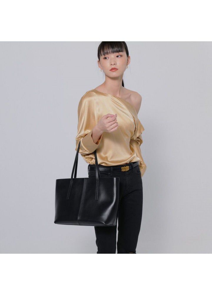 Leather bag female new mommy fashion trend large capacity Leather Shoulder Bag Tote Bag niche design bag 