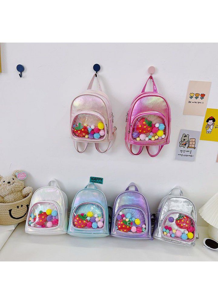 New Korean laser children's backpack girls' cute baby accessories backpack 2-6-year-old Princess leisure schoolbag wholesale