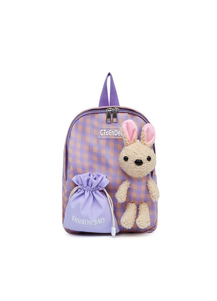 Children's schoolbag  new foreign style fashion lattice boys' and girls' backpack kindergarten schoolbag girls' Backpack