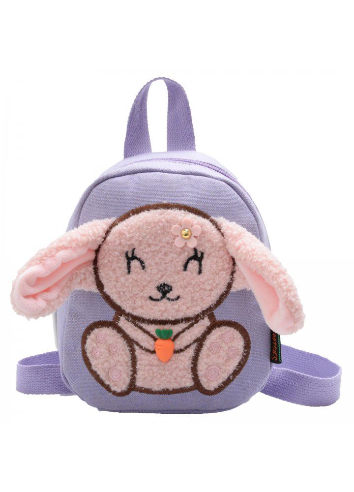 Cartoon rabbit children's bag Korean version versatile backpack fashion Princess Canvas Backpack kindergarten children's schoolbag