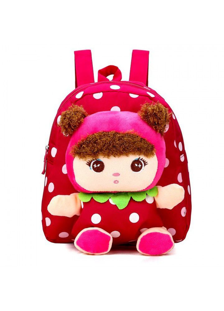 The manufacturer directly provides 1-4-year-old boys and girls cartoon backpacks, lovely canvas backpacks, dolls and children's schoolbags in stock