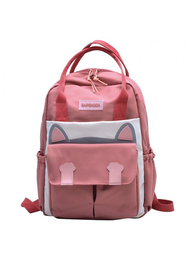  new backpack schoolbag female Korean version simple foreign style student travel leisure backpack
