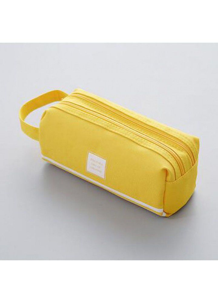 Large capacity Pencil Bag Girl Japanese simple stationery box student stationery bag pencil box high school student pencil bag