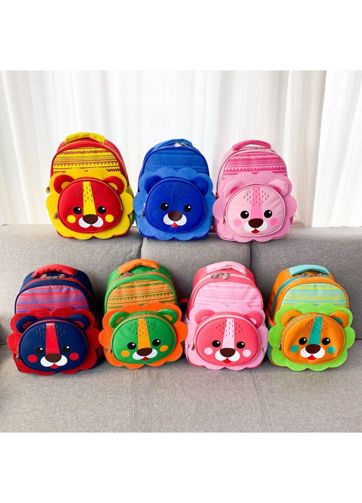 New cartoon children's schoolbag cute little lion backpack kindergarten baby schoolbag boys and girls Nylon Backpack