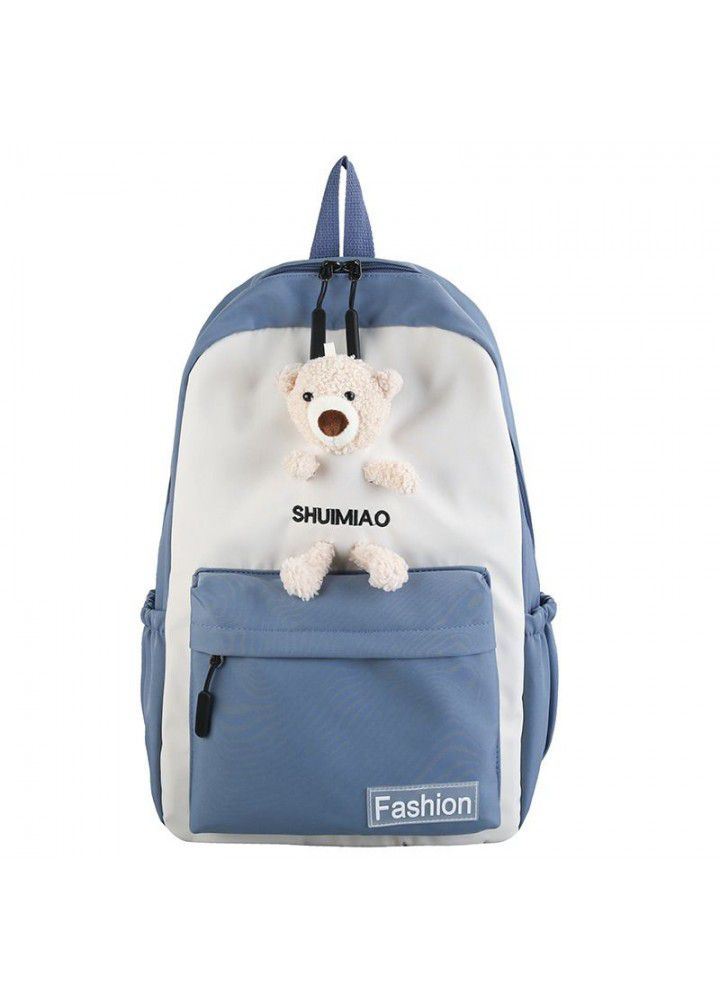 New net red bear backpack Korean version xiaoqingxin junior high school student schoolbag college Style Men's and women's travel bag
