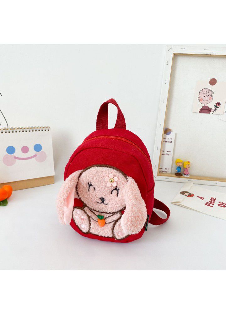 Cartoon rabbit children's bag Korean version versatile backpack fashion Princess Canvas Backpack kindergarten children's schoolbag