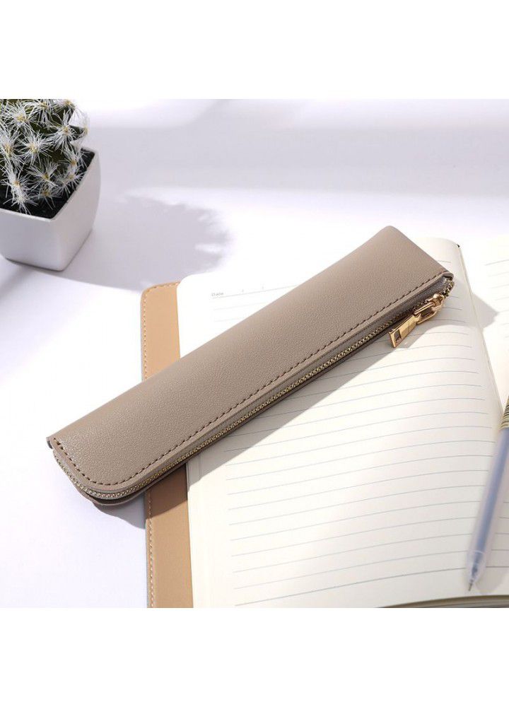 IPad pencil case fresh leather mini pen bag creative and simple 3-4 pieces capacity male and female high school