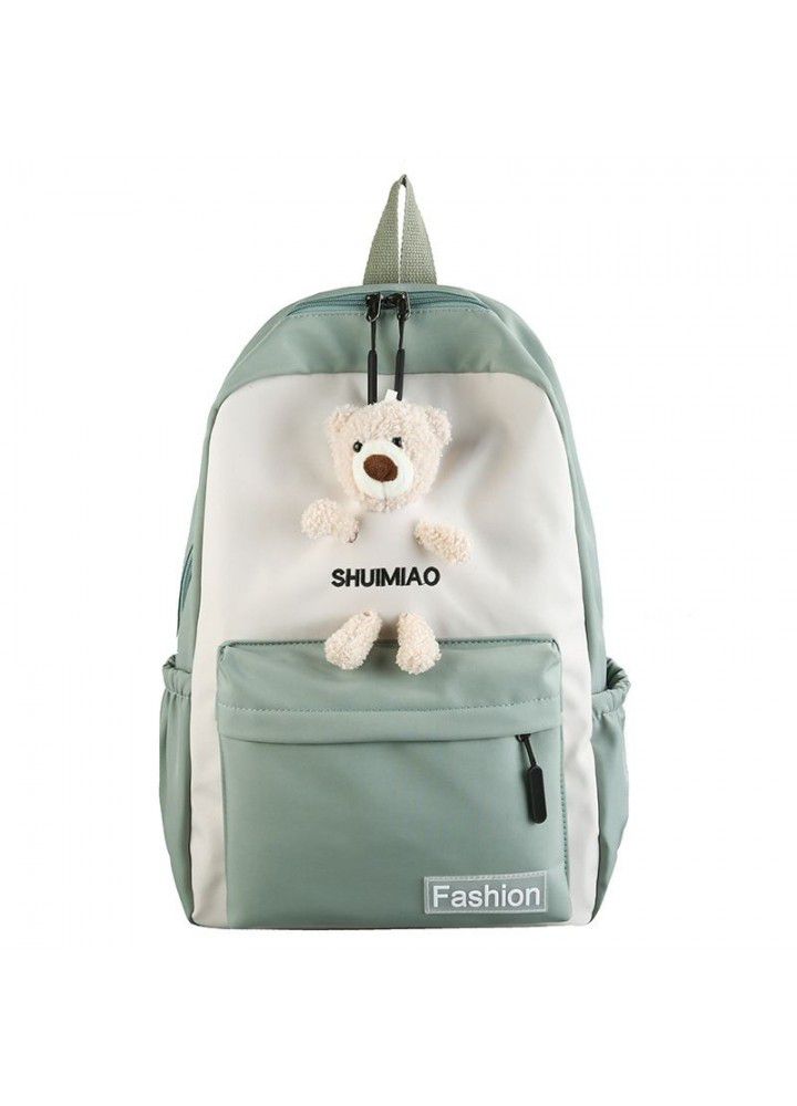 New net red bear backpack Korean version xiaoqingxin junior high school student schoolbag college Style Men's and women's travel bag