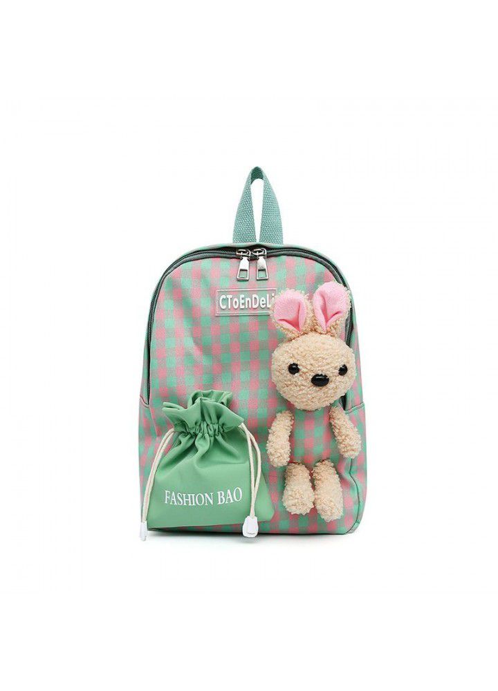 Children's schoolbag  new foreign style fashion lattice boys' and girls' backpack kindergarten schoolbag girls' Backpack